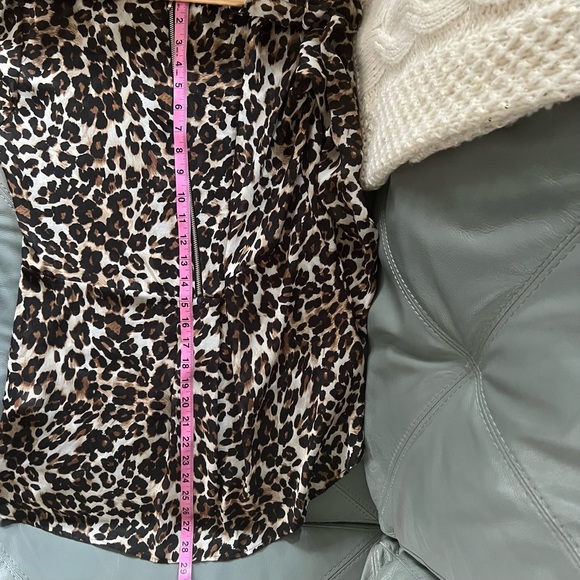 Sheer 🐆 KAY CELINE Gorgeous Sexy LEOPARD Chic HI/LO BLOUSE w/ Zipper TOP M - Picture 15 of 17